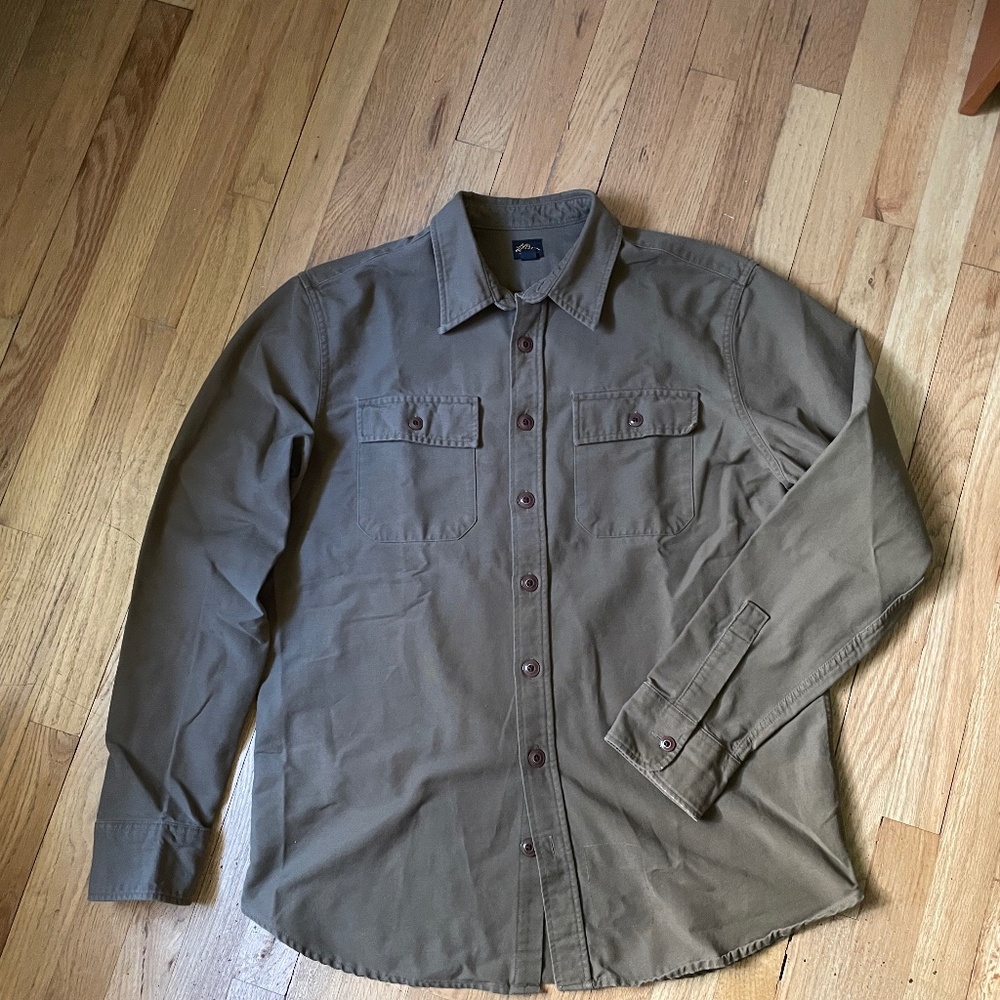 LL Bean Signature Men’s L Tall “1933” Olive Work Shirt